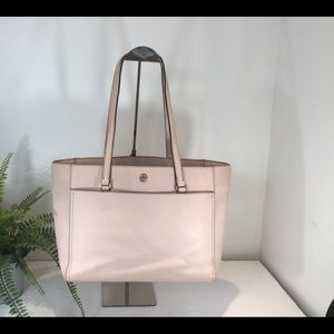 TORY BURCH LARGE HANDBAG TOTE NUDE PEACHY PINK